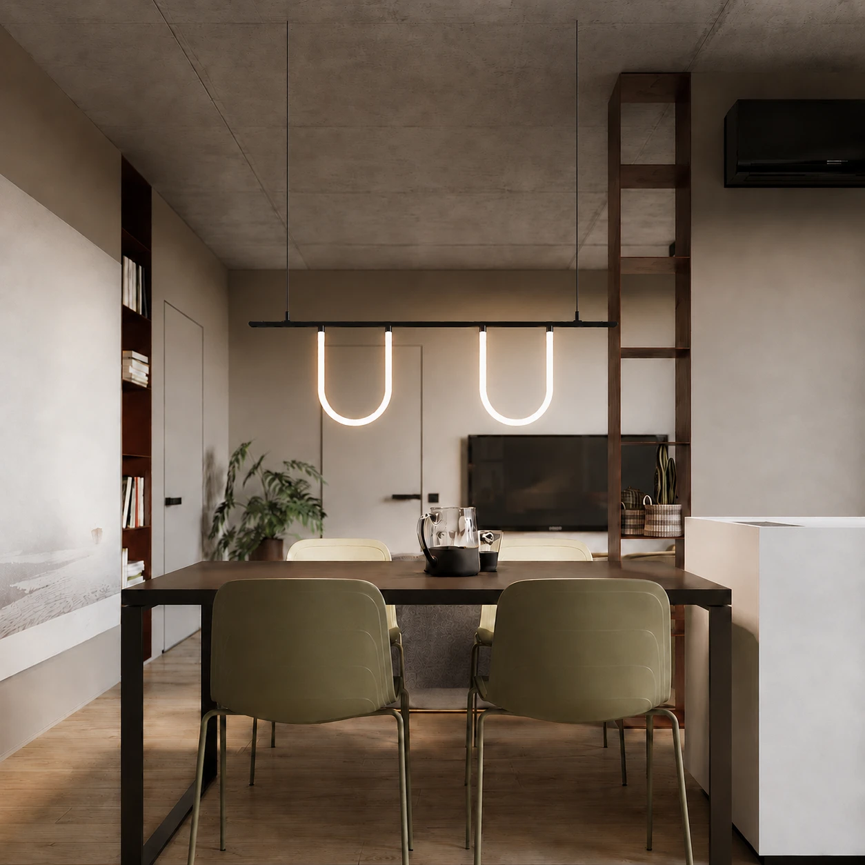 U-shaped lamp 608