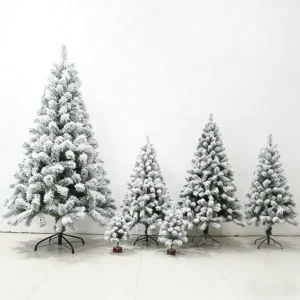 Senmasine Pre Lit Artificial Christmas Tree Snow Flocked