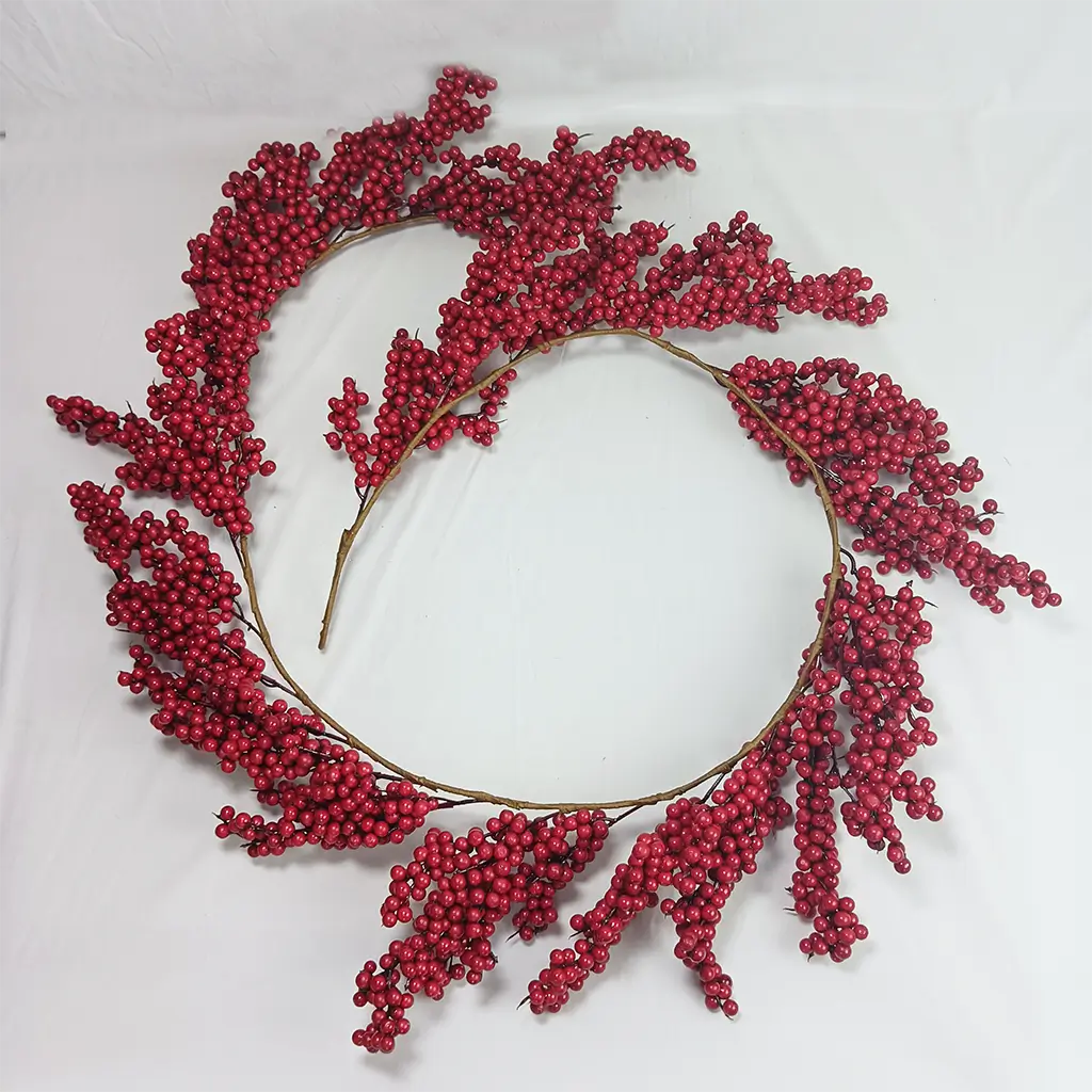 Red Berries Pine Cone Cinnamon Stick Artificial Christmas Garland