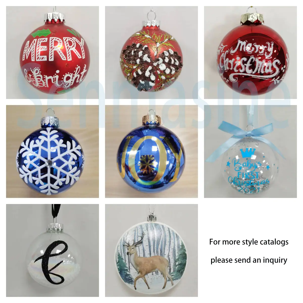 Custom Logo Clear Glass Christmas Ball