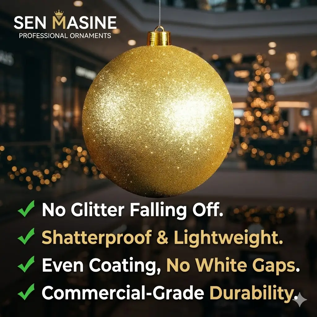Giant Glitter Christmas Balls | 2026 Commercial Christmas Decor Benchmark – Create a Strong Holiday Visual Focus for Your Space