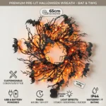 Halloween Witch Hat Mesh Ribbon Wreath – Factory Direct Holiday Decor & Custom Solutions