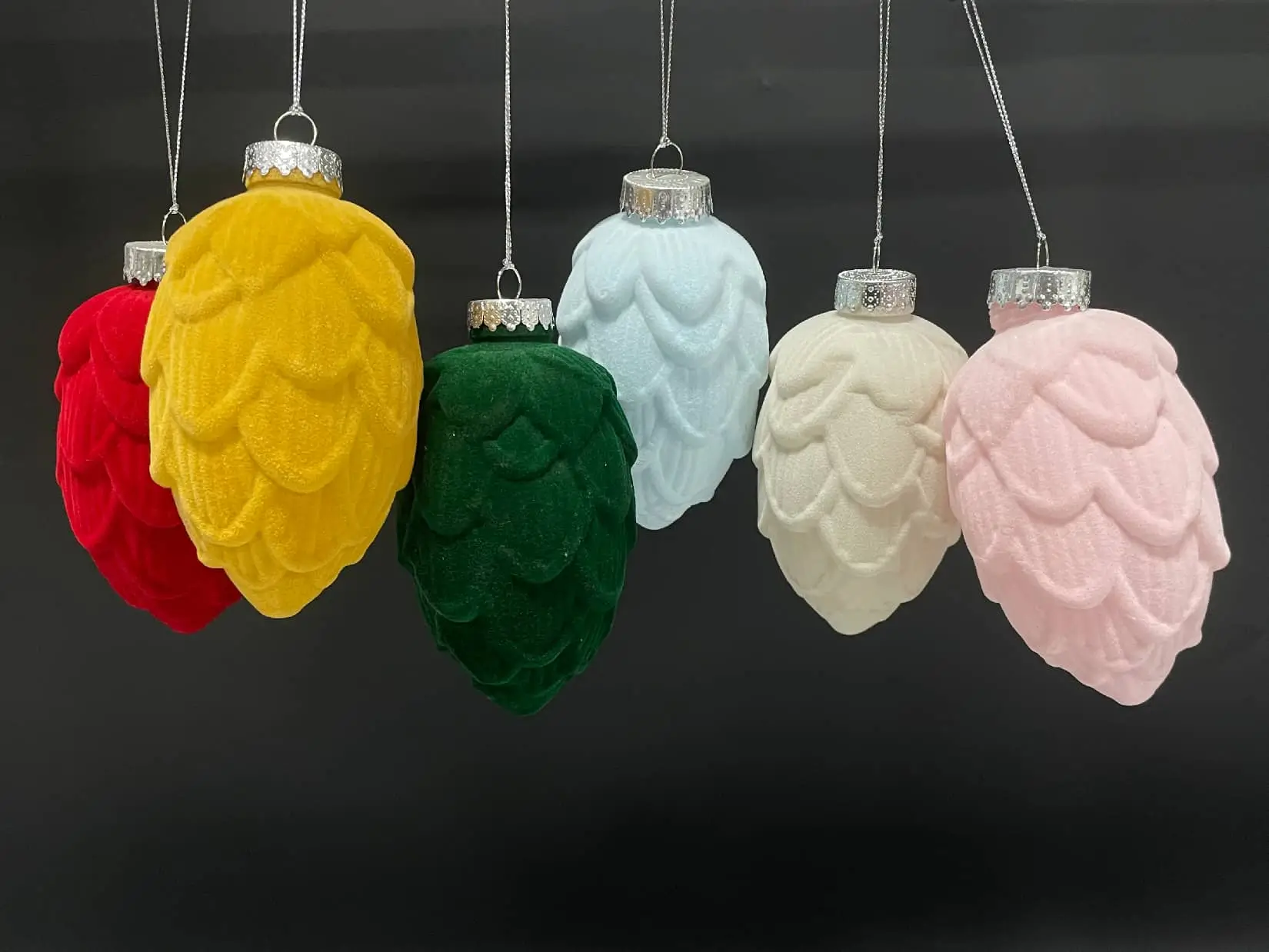 flocked ball ornaments