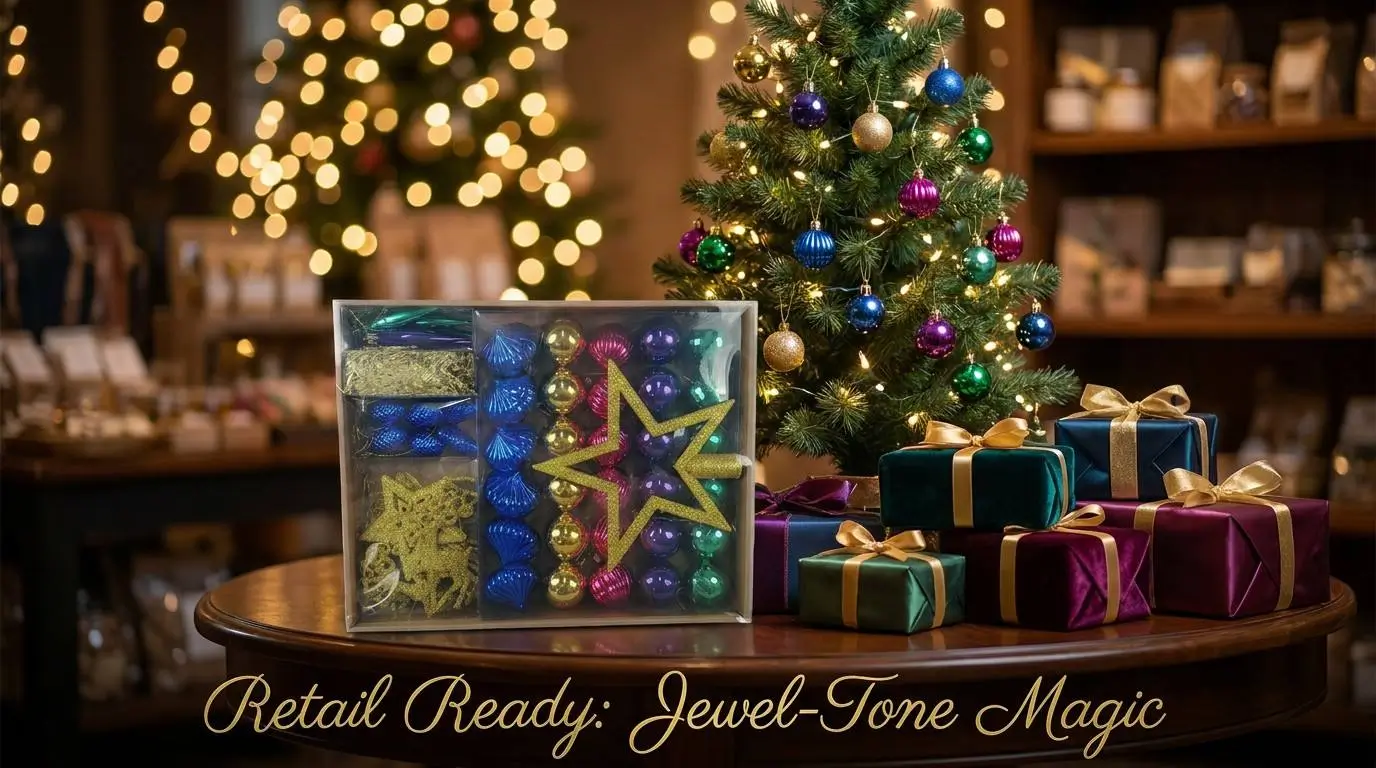 Jewel-Tone Christmas ball set ornaments for tree