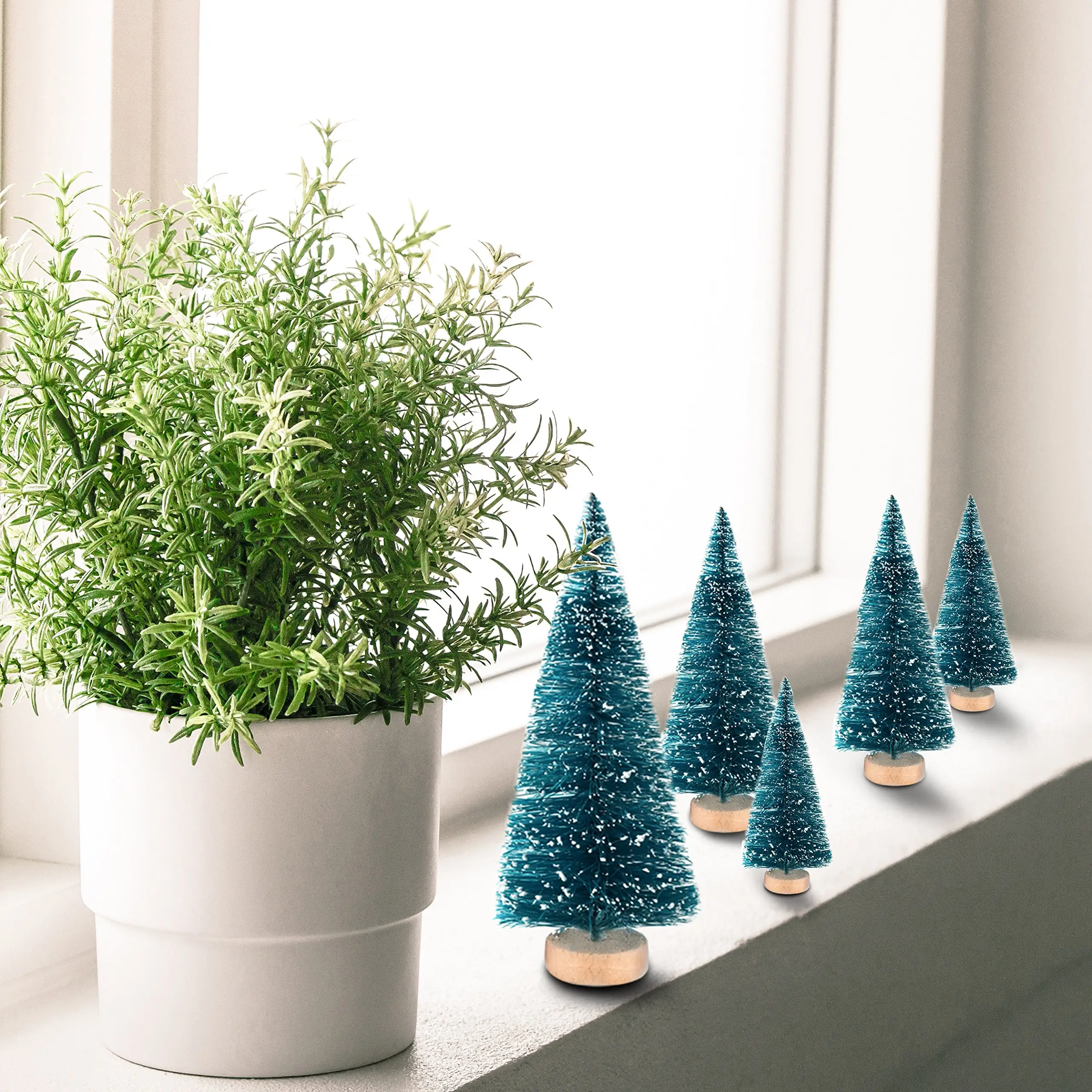  tabletop bottle brush christmas trees