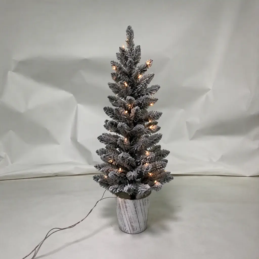 3FT-3.5FT Mini Snow Potted Flocked Artificial Christmas Tree Collection