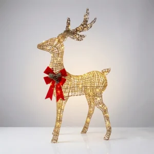 Outdoor Light-Up Wicker Christmas Reindeer | Yard & Commercial Decor Best-Seller – Top Choice for Overseas Christmas Procurement