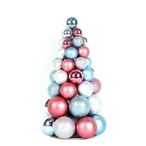 BSCI Certified Artificial Christmas Ball Tree – Plastic Baubles Cone Tree Wholesale