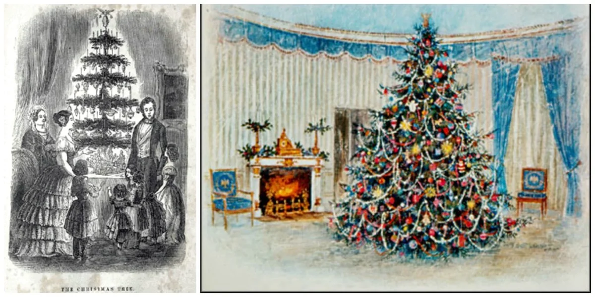 Queen Victoria Christmas tree illustration – popularising Christmas ornaments