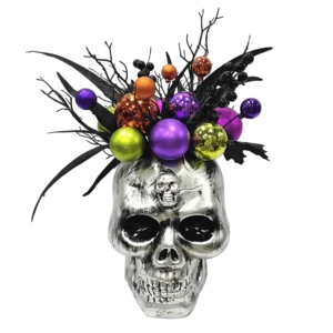 Multiple Styles Halloween Skeleton skull with Witch Hat Spooky Eyes Baubles decoration