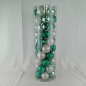 50pcs Christmas balls set for holiday tree hanging decoration 60mm green white ornaments