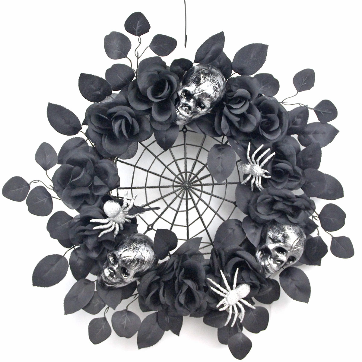 Black Halloween Twig Wreath for Front Door