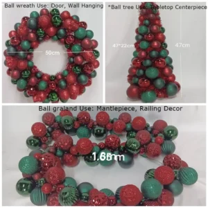 Wholesale Shatterproof Ornament Wreath Garland Tree Sets