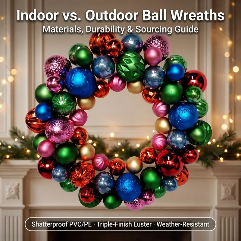 Indoor vs Outdoor Christmas Ball Ornament Wreath: What Is the Difference in Materials and Durability?