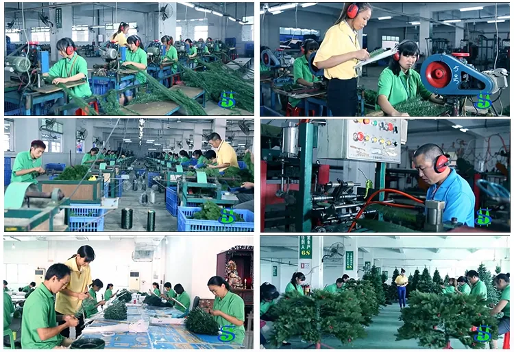 Finished Christmas tree storage and ocean container loading warehouse