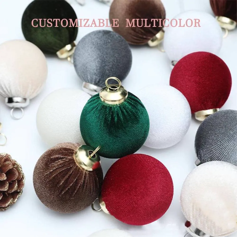 velvet christmas ball ornaments in customizable multicolor