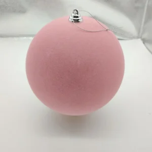Red Flocked Christmas Ornaments & Pink Xmas Balls - Custom Flocked Christmas Balls 3cm to 40cm