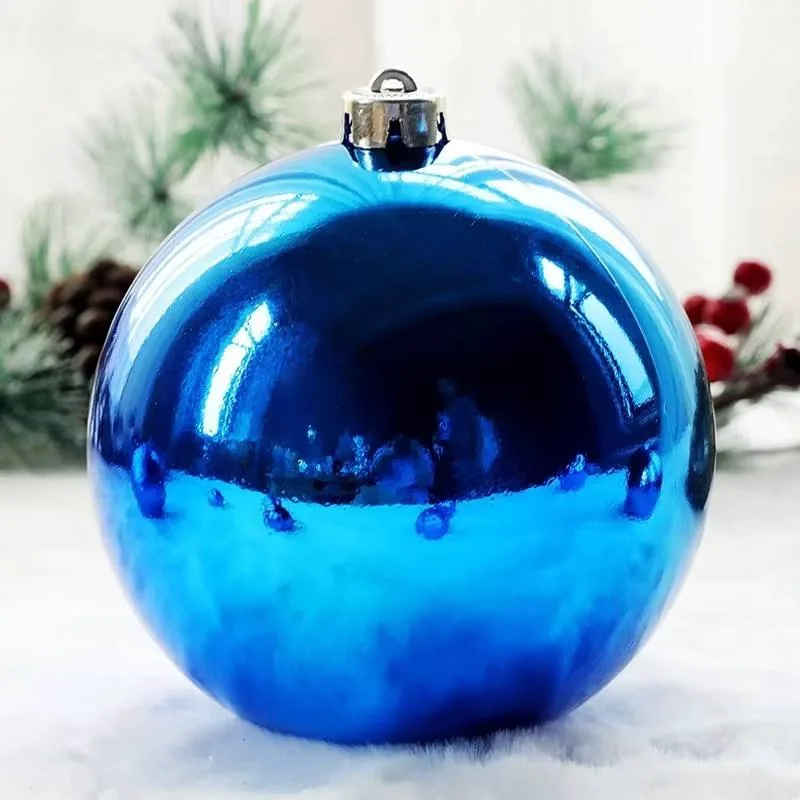 Shiny blue mirror finish Christmas ball ornament